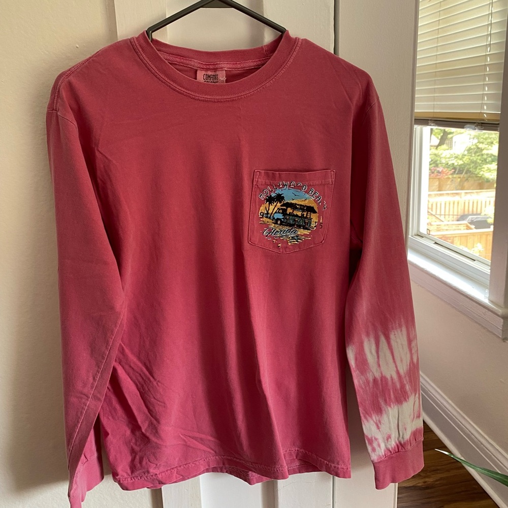 Hollywood Beach, FLORIDA Pink Tie Dye Long Sleeve